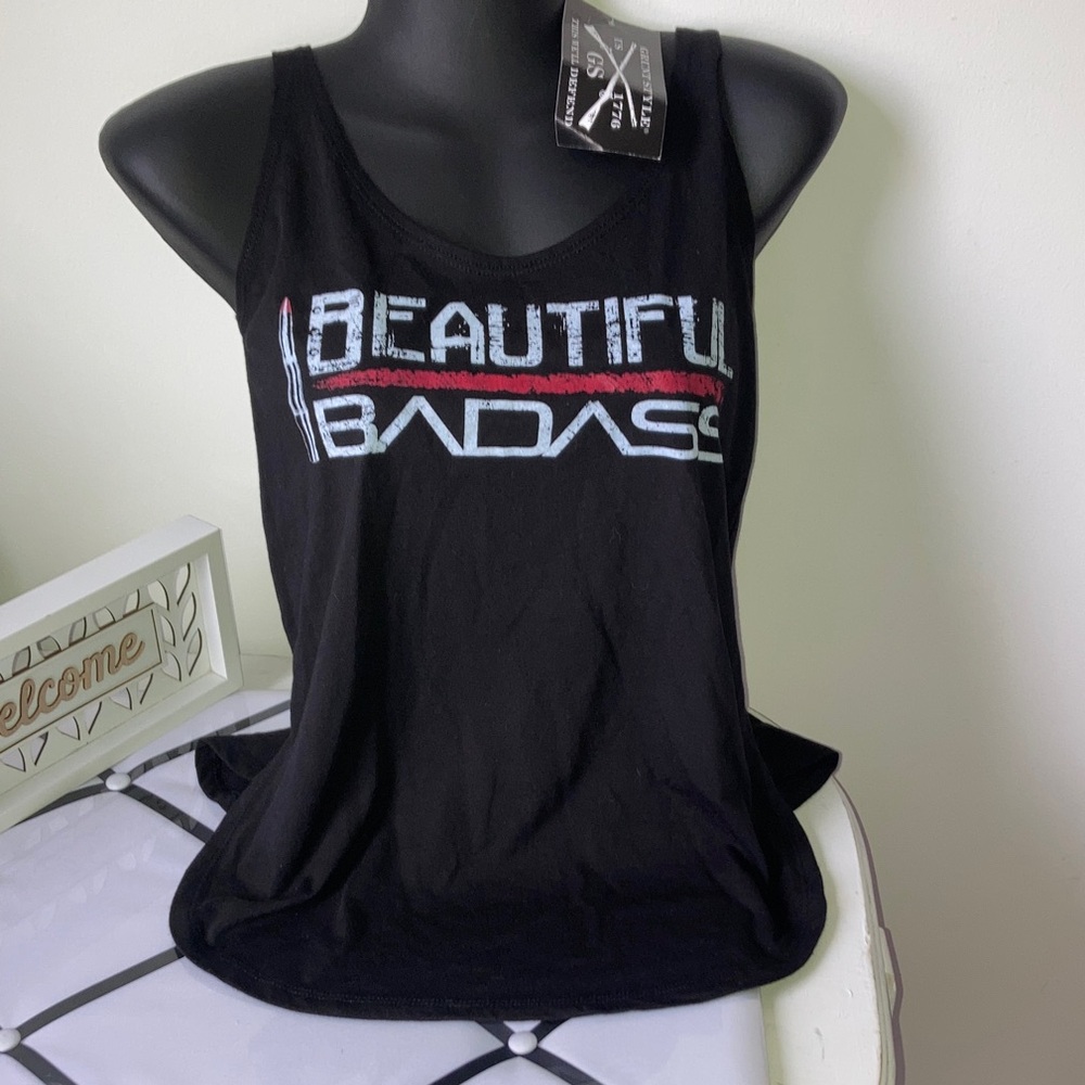 Beautiful Badass Black Tank Top by Grunt Style (Brand New) sz Small